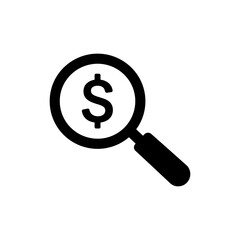 Dollar Symbol Under Magnifying Glass for Financial Analysis