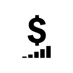 Dollar Symbol with Bar Chart Shadow Representing Financial Growth