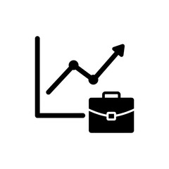 Financial Graph with Briefcase Below Representing Business Success
