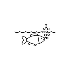 Fish Blowing Bubbles While Swimming Near Surface Icon