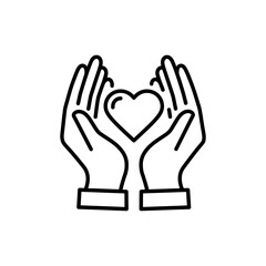 Folded Hands with Heart - Love and Care Concept