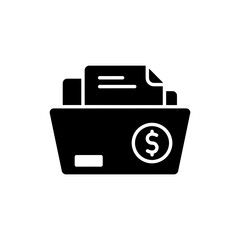 Folder Storing Coin Document Icon for Financial Organization