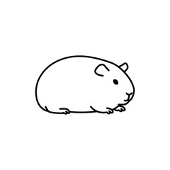 Guinea Pig Lying Down with Tiny Paws Tucked Under
