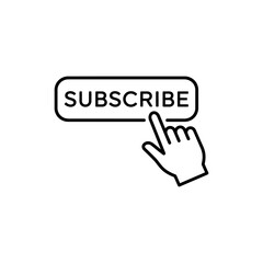 Hand Hovering Over Subscribe Button for Online Engagement and Interaction