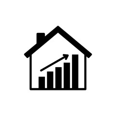 House with Bar Chart Overlay Depicting Real Estate Performance