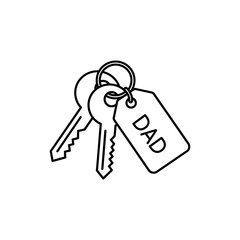 Keys with Keychain Saying Dad Representing Family, Home, and Fatherhood