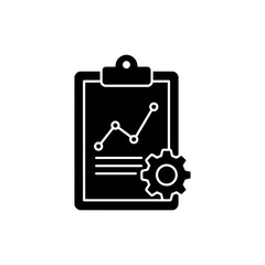 Line Graph on Clipboard with Gear