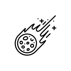 Meteorite Burning Up in Atmosphere with Smoke Tail Representing Cosmic Phenomenon