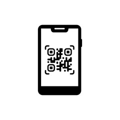 Mobile Screen with QR Code Icon for Digital Payments and Scanning