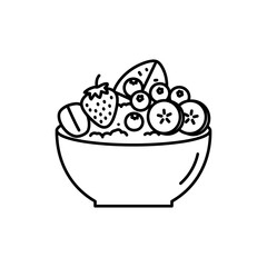 Oatmeal Bowl with Fruit on Top Representing Healthy Breakfast