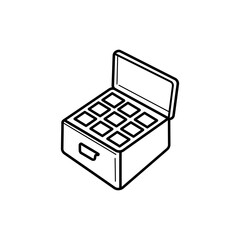 Open Paint Box with Basic Color Layout for Creative Artwork