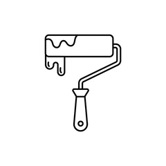 Paint Roller with Dripping Handle Grip Representing Renovation and Home Decor