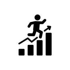 Person Jumping Between Chart Bars