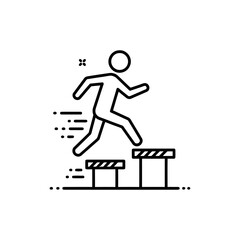 Person Stepping Over Hurdles Representing Overcoming Challenges