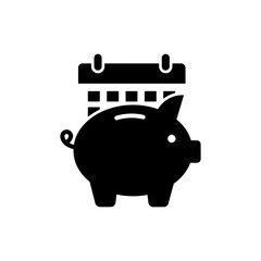 Piggy Bank with Calendar Behind Representing Savings Goals and Planning