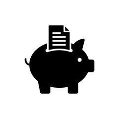 Piggy Bank with Document Paper Representing Financial Planning and Documents