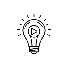 Play Button Inside Lightbulb - Video Ideas and Creative Concepts
