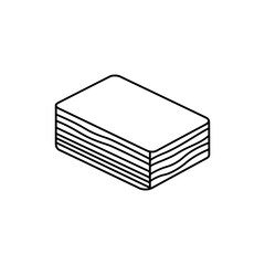 Rectangular Slice of Tamagoyaki with Layered Texture Visible for Japanese Cuisine