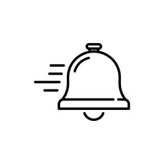 Service Bell with Motion Lines Around Representing Fast Response and Customer Service