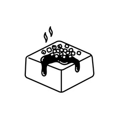 Serving of Hiyayakko with Scallions and Soy Sauce Drip Representing Traditional Japanese Dish