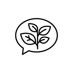 Speech Bubble with Leaves Growing