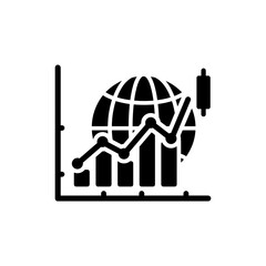 Stock Chart with Globe Overlay for Global Financial Analysis