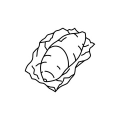 Sweet Potato Snack Wrapped in Foil with Cut Edge Visible for Delicious Snack