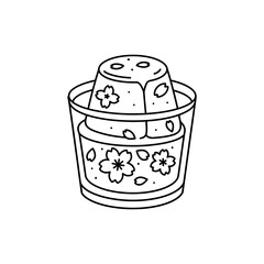 Sweet Sakura Jelly Dessert in Transparent Cup for Japanese Spring Treat