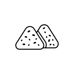 Two Open Rice Triangles Wrapped Partially in Seaweed Representing Onigiri or Rice Balls