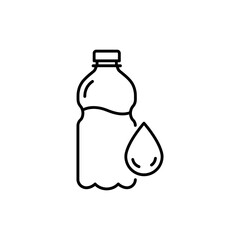 Water Bottle with Cap and Droplet Mark