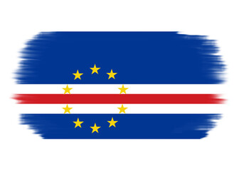 Flag of Cape Verde. Cape Verde flag with painting stroke on transparent background. Praia. Country flag, national flag, icon of Saint Cape Verde country
