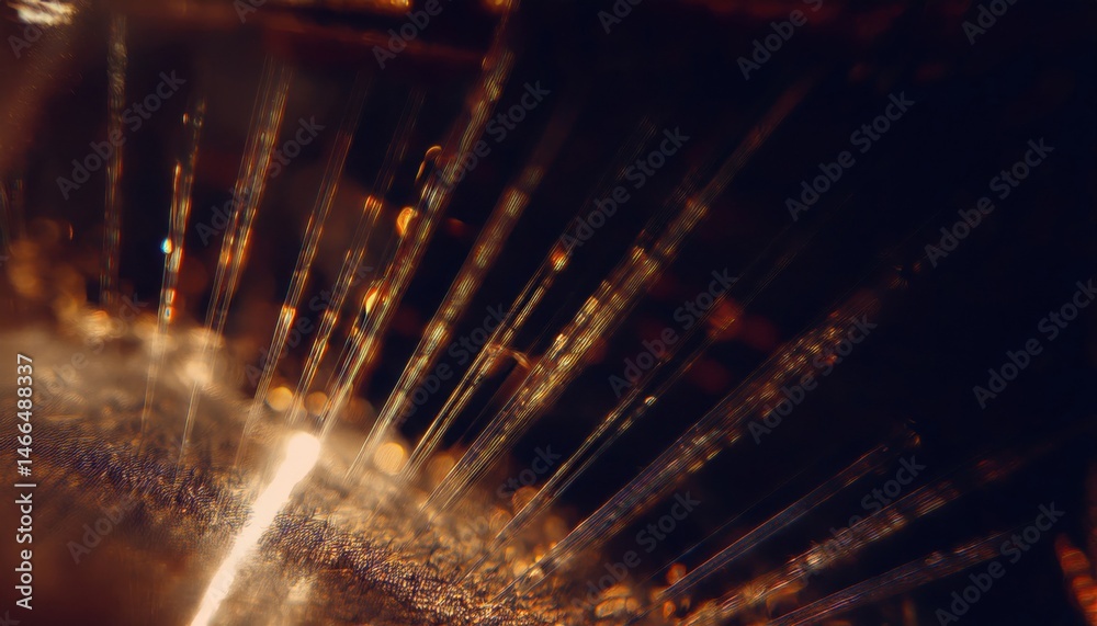 Aufkleber glowing prism bokeh explosion with golden reflections and abstract light burst for web design, brand