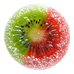Luminous Sugar Pop Delicate Fusion of Raspberry Kiwi Isolated on Transparent Background