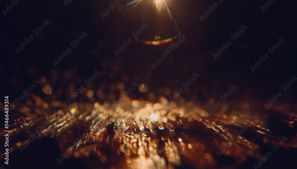 Leinwandbilder glowing prism bokeh explosion with golden reflections and abstract light burst for web design, brand