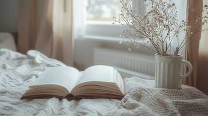 inspired thoughtful people, Scandinavian interior background, light colors, simple and cozy environment