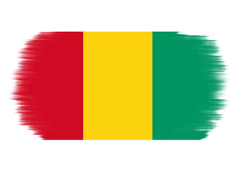 Obraz premium Guinea flag. Guinea flag with painting stroke on transparent background. Conakry. Country flag, national flag, icon of Guinean country