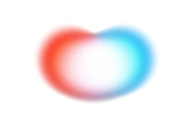 Blue white magenta color glowing grainy gradient shape transparent background. Abstract color gradient cutout on transparent background. Vibrant grungy, noise texture effect, grungy effect cutout