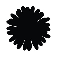 Black and white illustration of marigold , flower silhouette vector designs.