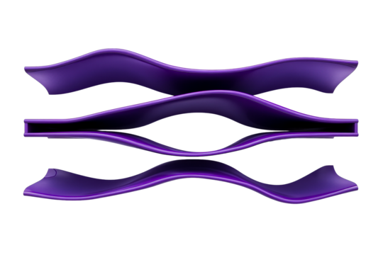 Wavy Purple Abstract Shapes, Ribbon Decoration, cut out transparent - Powered by Adobe