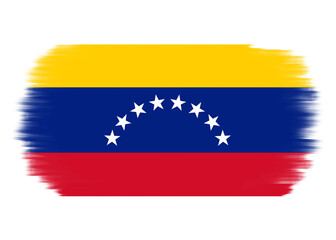 Venezuela Flag. Venezuela Flag with painting stroke on transparent background. Caracas. Country flag, national flag, icon of Venezuela country