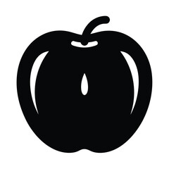 medlar vector silhouette icon, black and white illustration of fruits.
