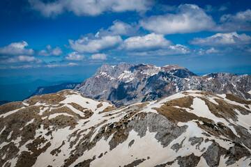landscape with mountains and blue sky