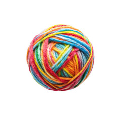 Colorful yarn ball vibrant threads crafting material knitting supplies handmade projects textile art creative hobby bright colors circular shape soft texture