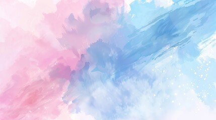 Flag Day Watercolor Background: Red Flags Dye the Clouds, Blending Colorful Washes and Flag Elegance into a Poetic Scroll