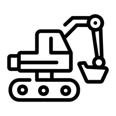 excavator Line Icon