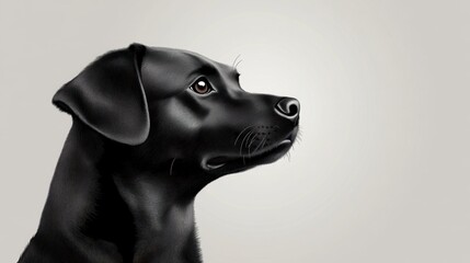 Retro 8-bit style Labrador dog profile view, grayscale pixel pattern