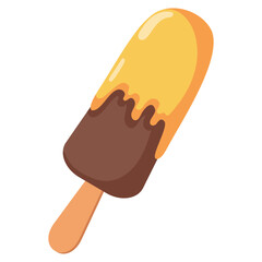 Colorful Chocolate Ice Cream. Summer time food. Hello Summer, Vector illustrations, ice cream. Isolated on white background