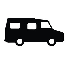 motorhome , black and white illustration of vehicles.