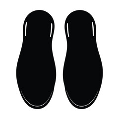 mules shoes vector silhouette icon, black and white illustration of footwear.
