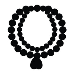 necklaces vector silhouette icon, black and white illustration of footwear.